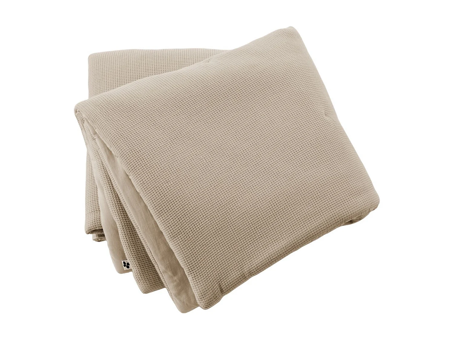 Chemin de lit 90x200cm en coton nid d'abeille coloris Ficelle - ALMARA