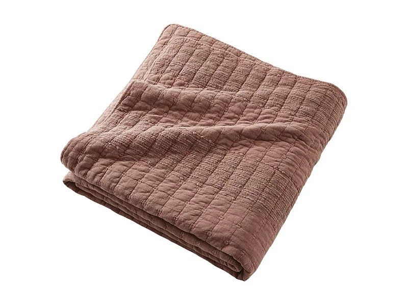 Couvre-lit 240x260cm en coton jacquard coloris terracotta - ZALYA