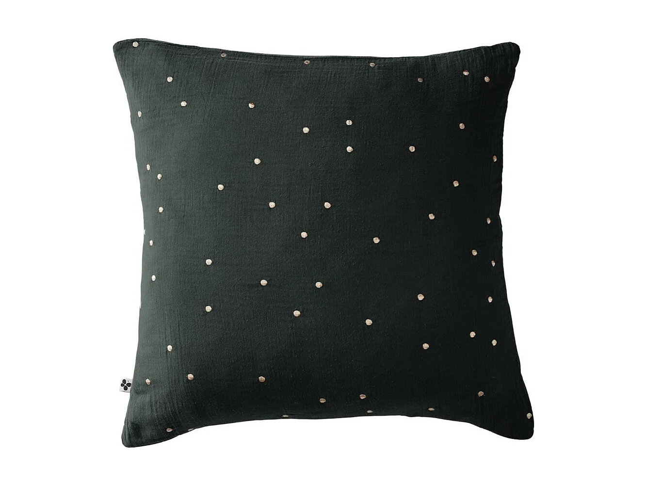 Taie d'Oreiller 60x60cm Gaze de Coton Sapin à Pois Dorés - OUREA MOTIF