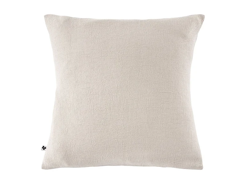 Taie d'oreiller 60x60cm en coton nid d'abeille coloris Pampa - ALMARA