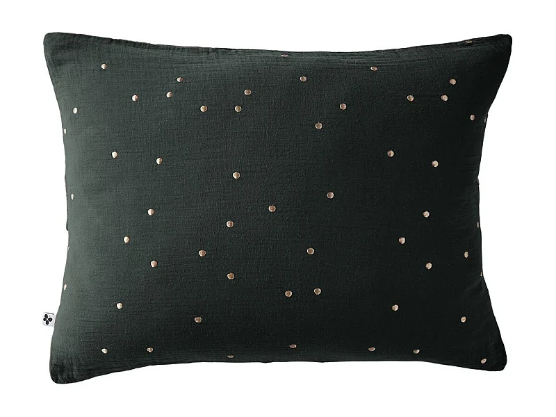 Taie d'Oreiller 50x70cm Gaze de Coton Sapin à Pois Dorés - OUREA MOTIF