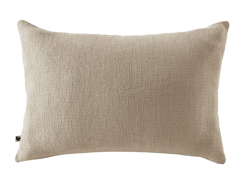 Taie d'oreiller 50x70cm en coton nid d'abeille coloris Ficelle - ALMARA