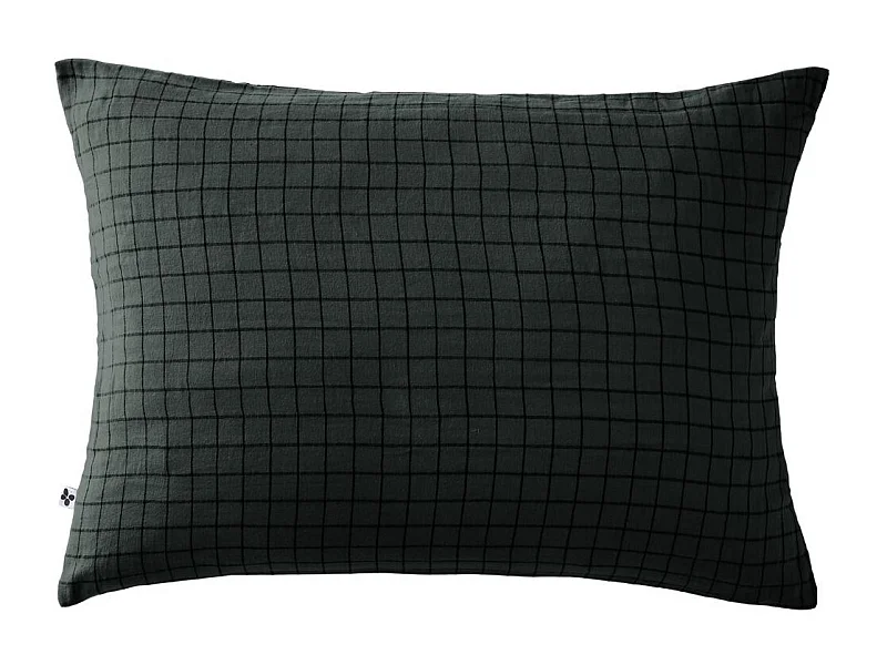 Taie d'Oreiller 50x70cm Gaze de Coton Sapin à Petits Carreaux - OUREA MOTIF