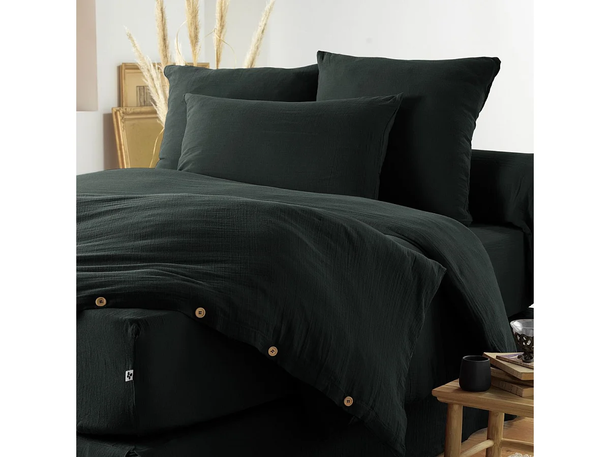Taie d'Oreiller 60x60cm Gaze de Coton Sapin - OUREA