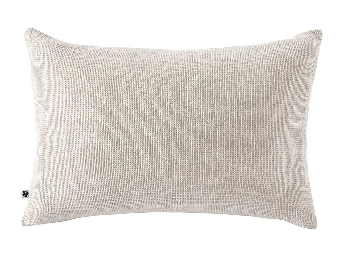 Taie d'oreiller 50x70cm en coton nid d'abeille coloris Pampa - ALMARA