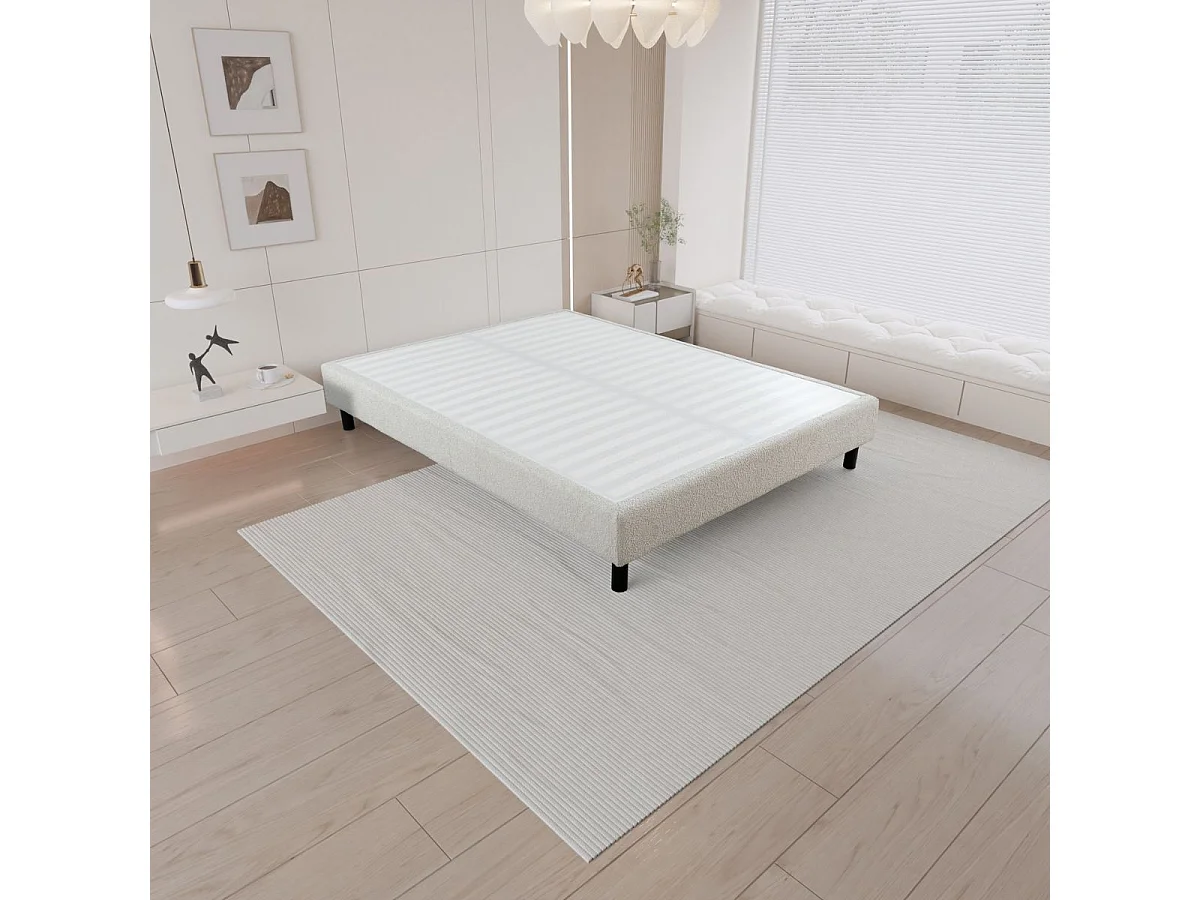 Sommier Tapissier Démontable 160x200cm bouclette crème - TAPIKIT