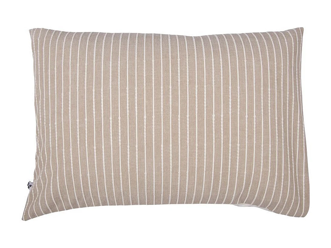 Taie d'oreiller 50x70cm coton tissage texturé coloris beige et blanc - TIMEA