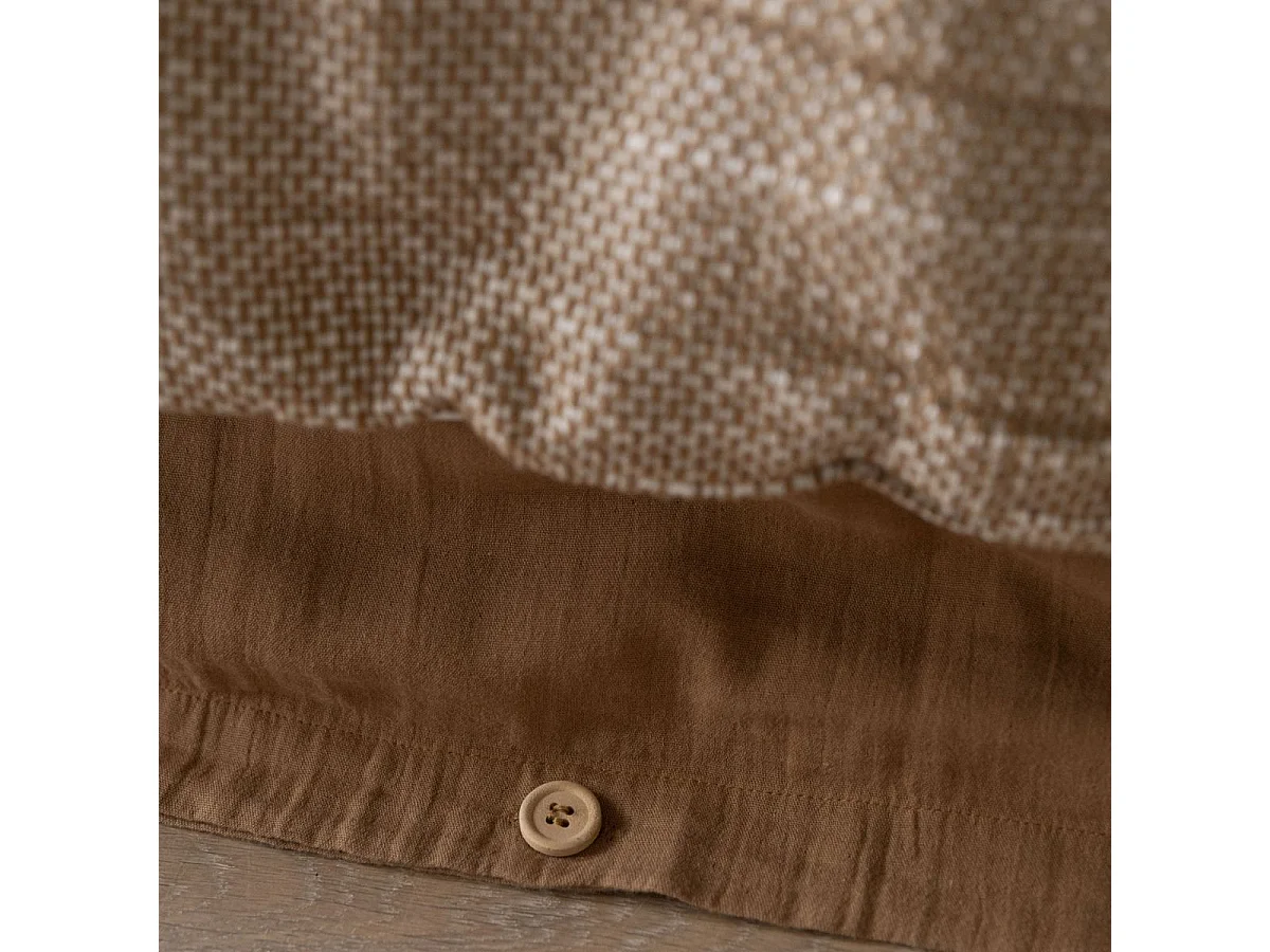 Chemin de lit 90x200cm coton tissage texturé coloris beige - ANTOINETTE