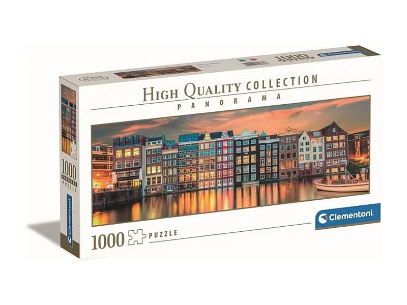 Clementoni Panorama Puzzel Amsterdam 1000 stukjes, 98x33 cm, horizontaal, meerkleurig voor volwassenen