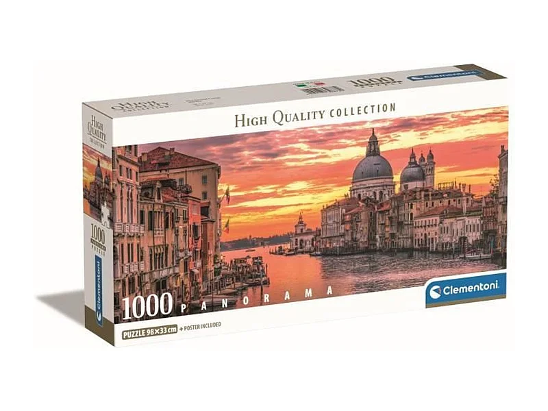 Puzzel 1000 stukjes Clementoni Panorama Venetië 98x33 cm - Kleurrijk Horizontaal Landschap voor Volwassenen