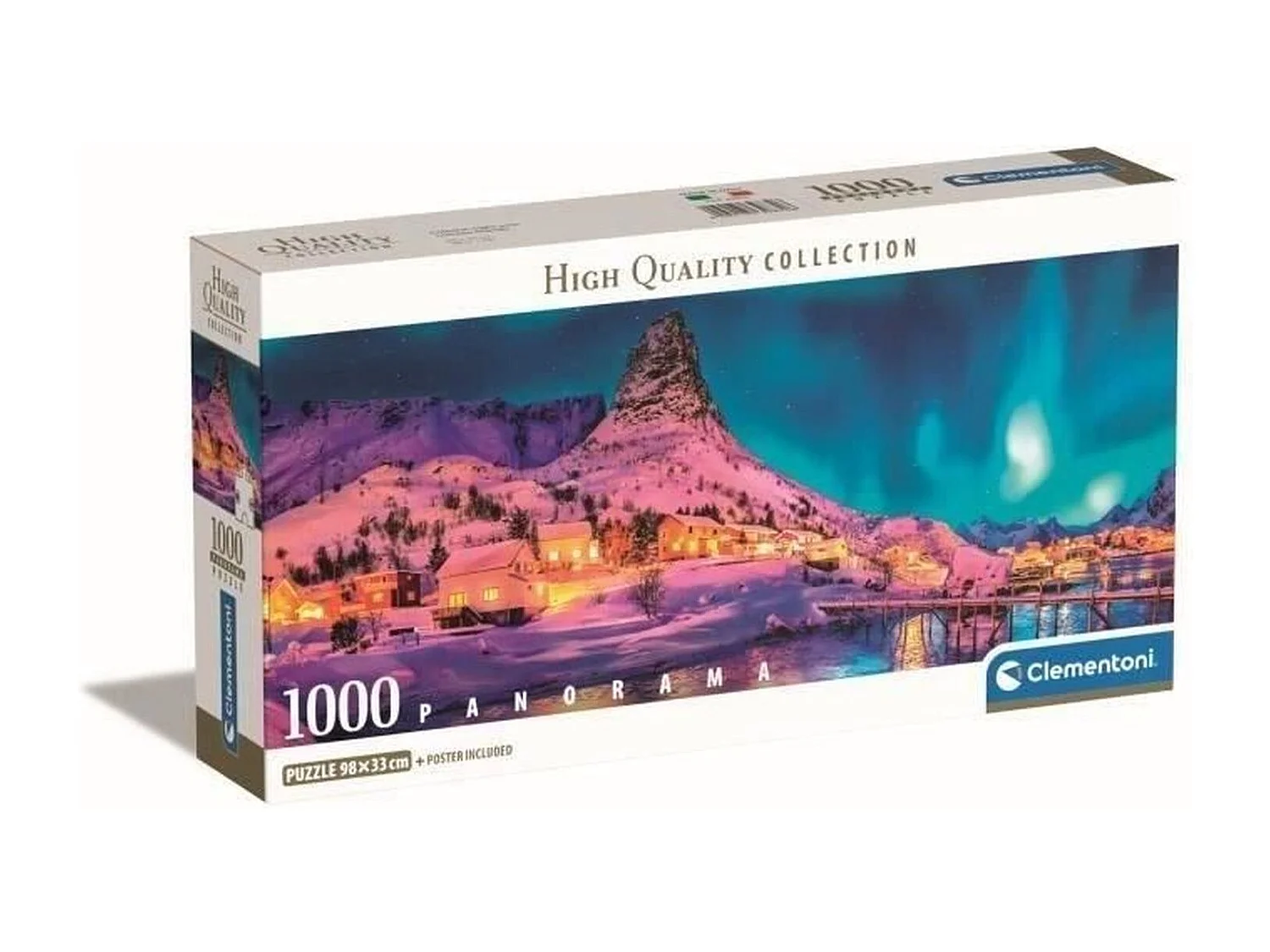 Clementoni panoramische puzzel 1000 stukjes - Lofoten-eilanden, 98x33 cm, hoogwaardige meerkleurige afdruk, voor volwassenen