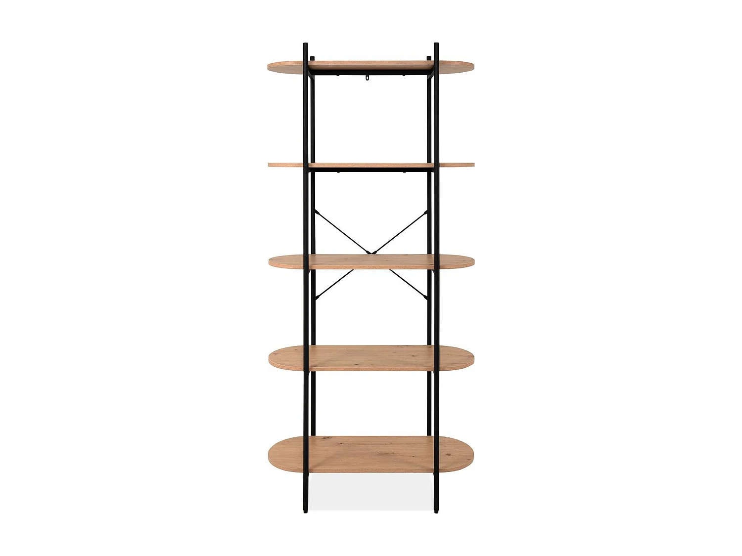 Etagère 5 niveaux noir et effet Chêne 80 cm - Vara
