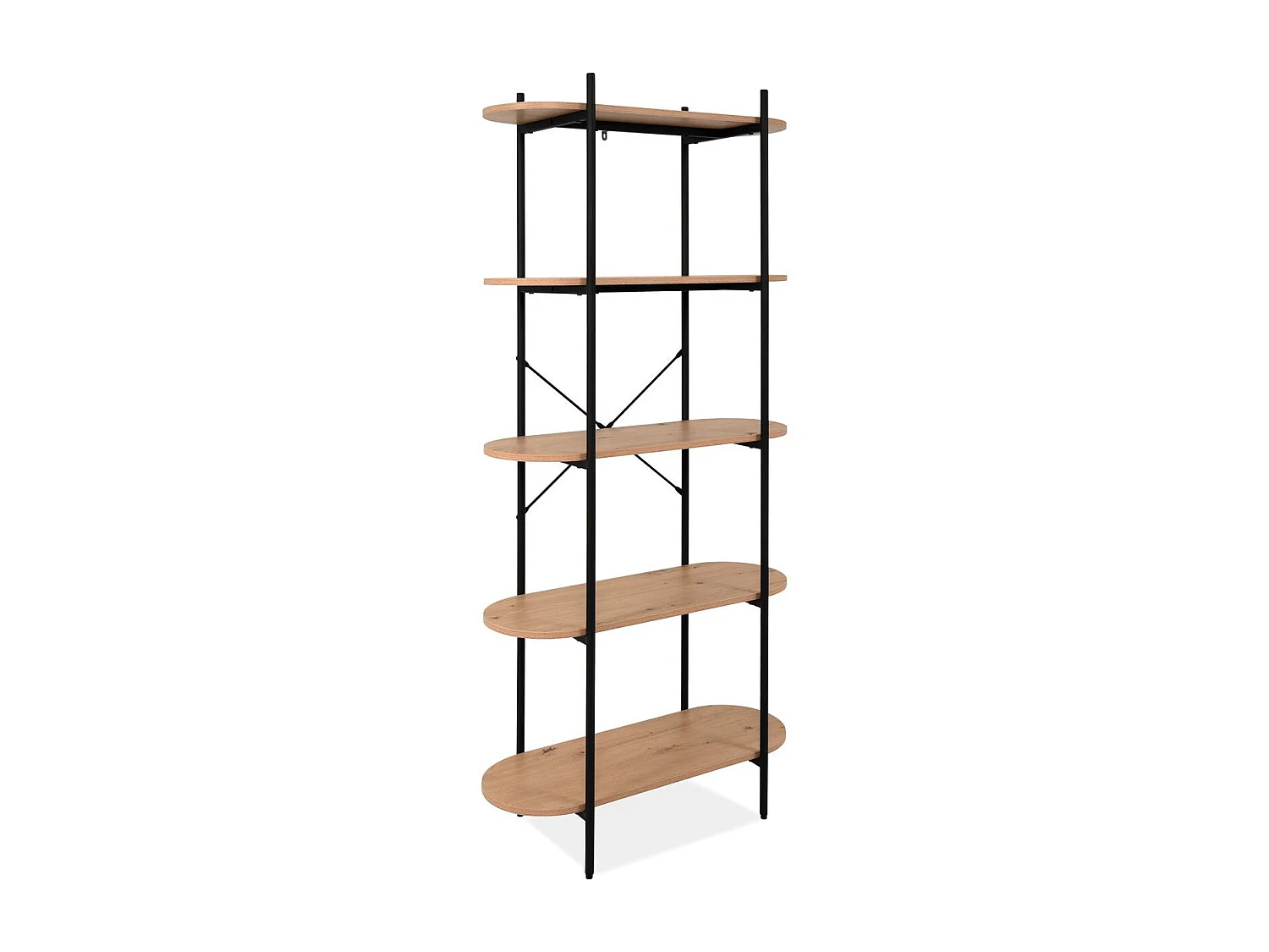 Etagère 5 niveaux noir et effet Chêne 80 cm - Vara