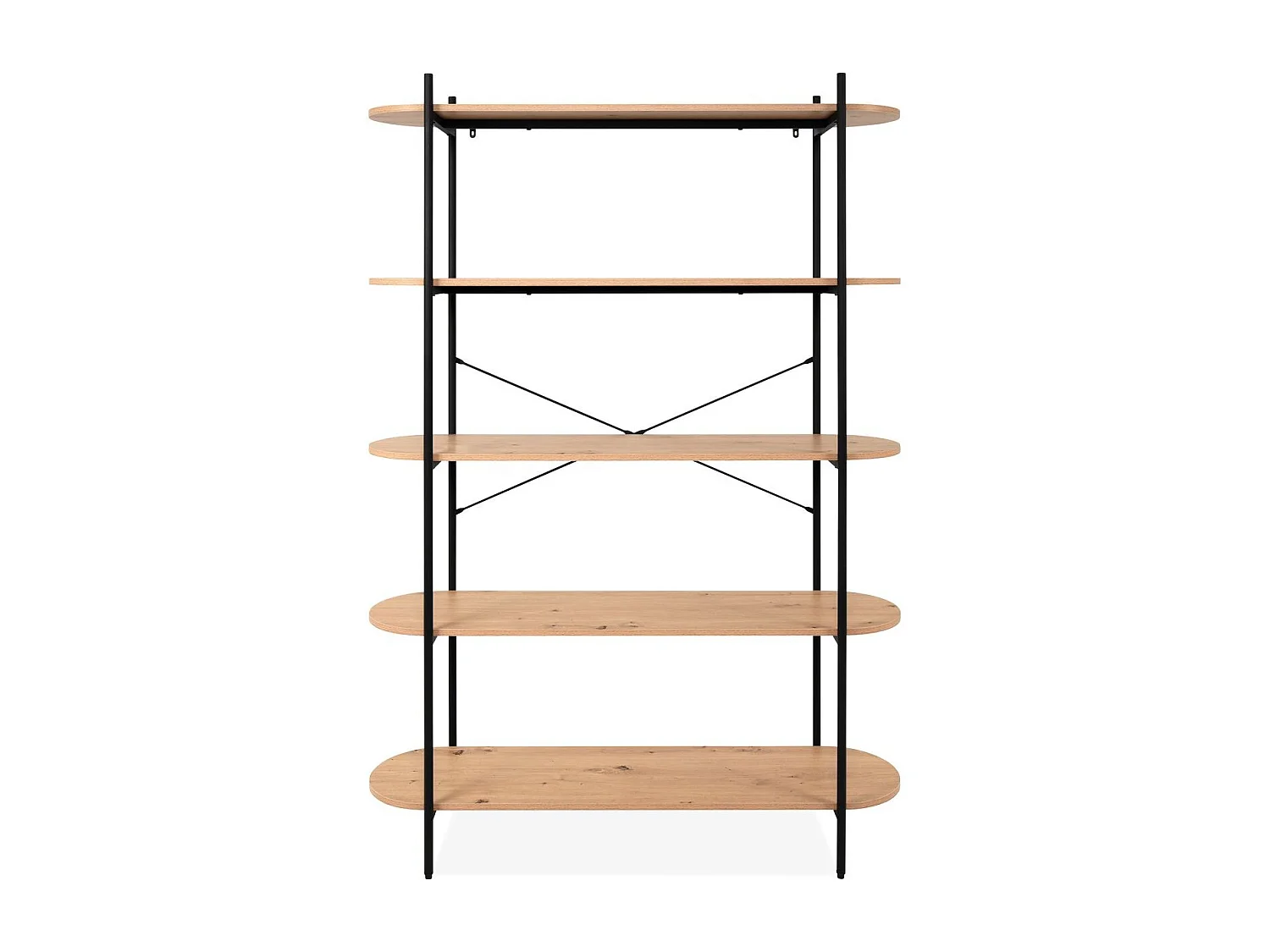 Etagère 5 niveaux noir et effet Chêne 120 cm - Vara