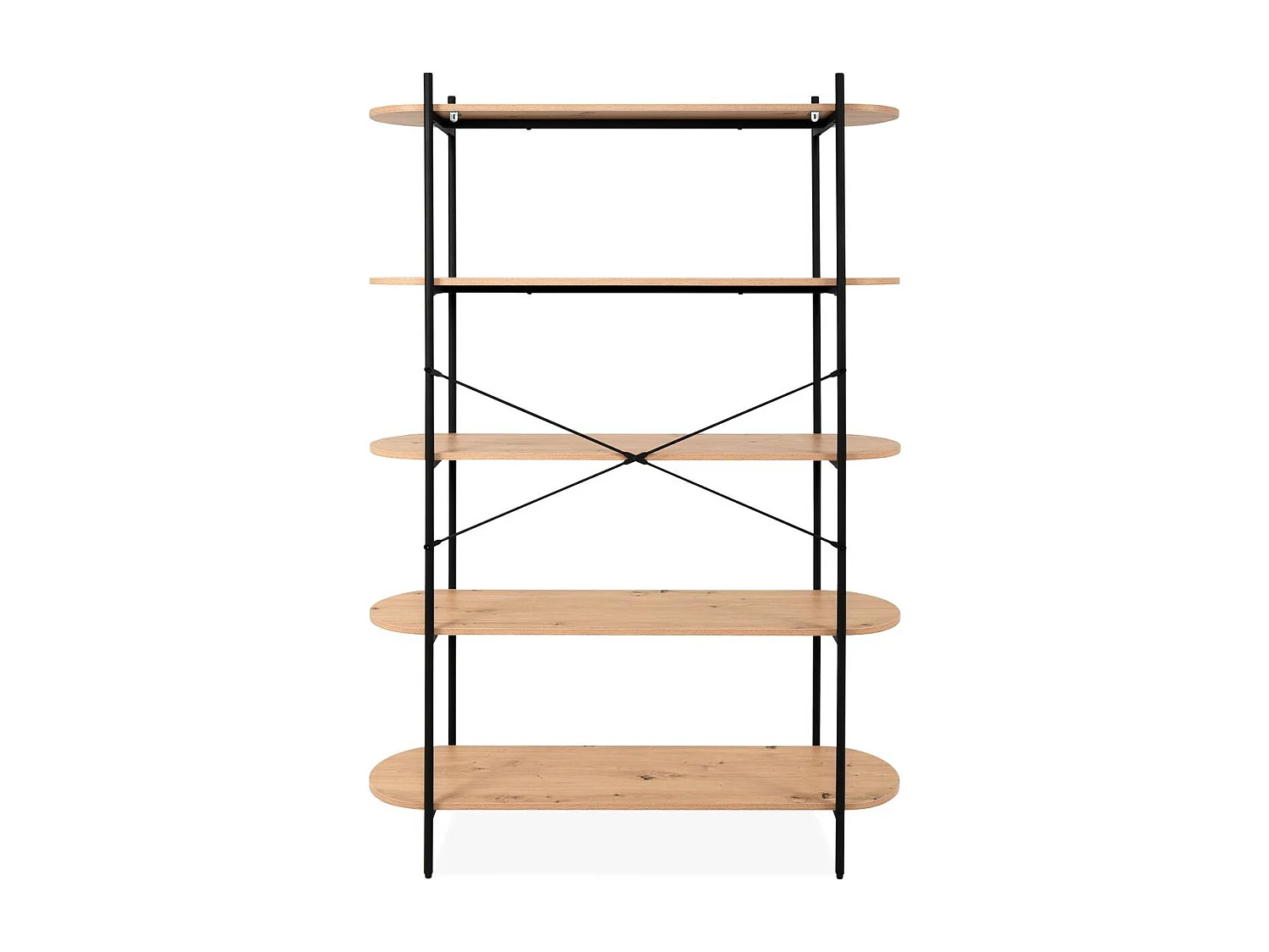 Etagère 5 niveaux noir et effet Chêne 120 cm - Vara