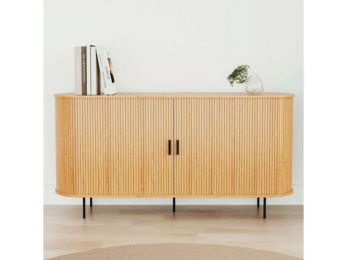 Buffet 2 portes effet Chêne 160 cm - Sora