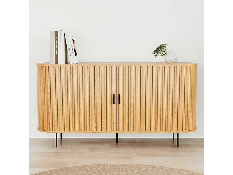 Buffet 2 portes effet Chêne 160 cm - Sora