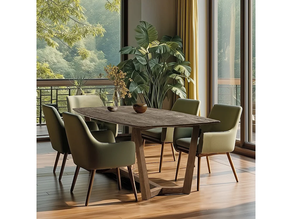 ROMY - Table à manger rectangulaire 200x100cm bois de mindi