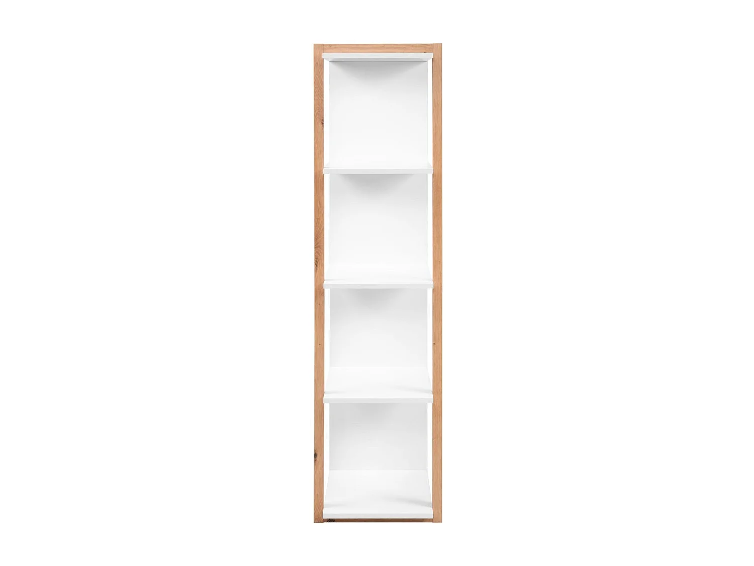 Etagère 4 niveaux blanc et effet bois 107 cm - Nora