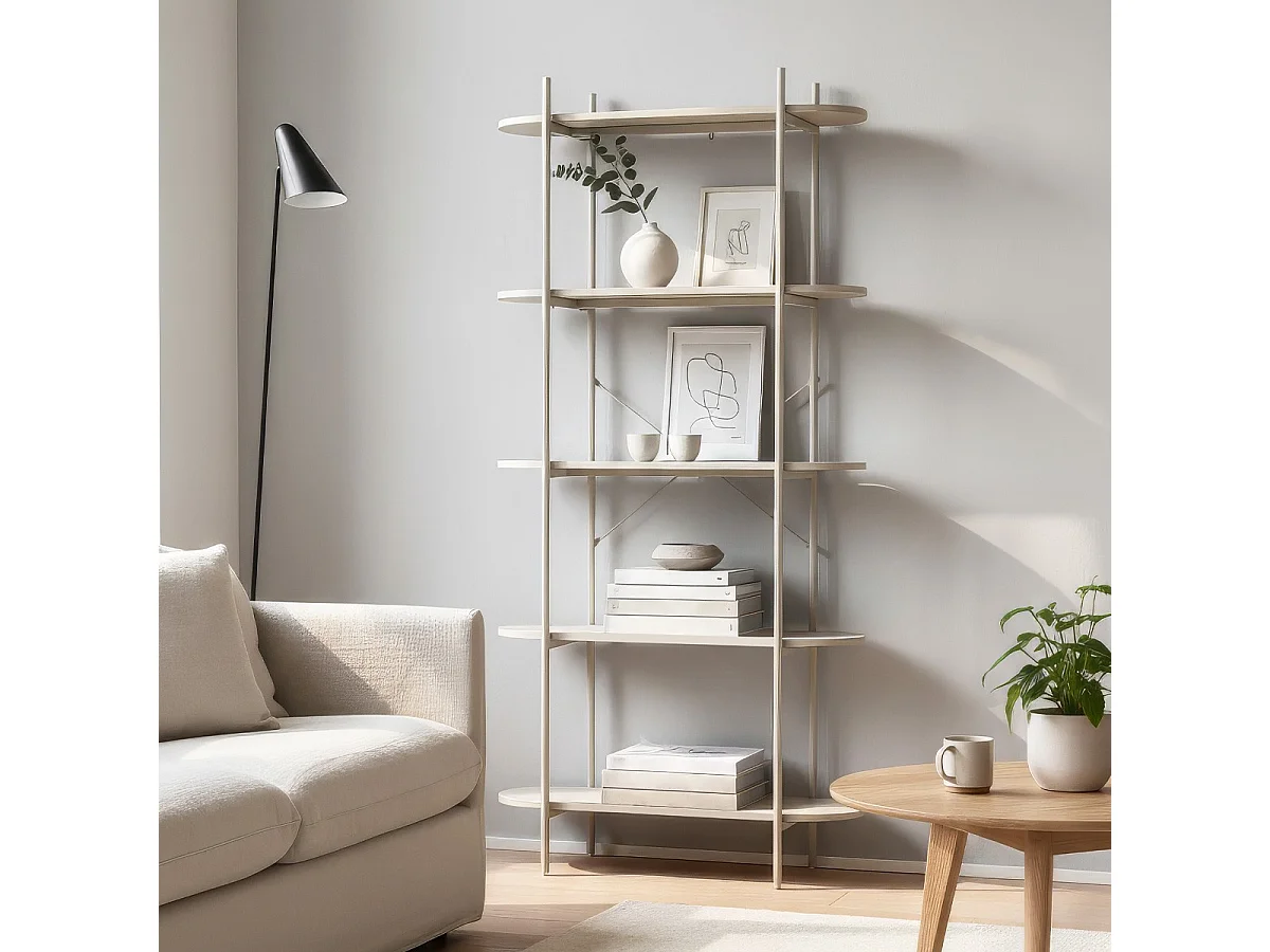 Etagère 5 niveaux beige 80 cm - Vara