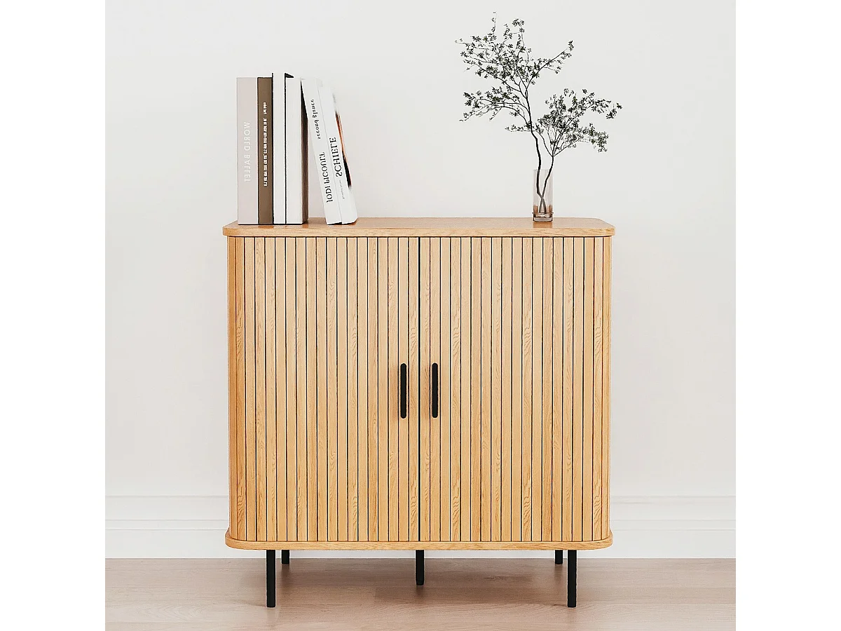 Buffet 2 portes effet Chêne 80 cm - Sora