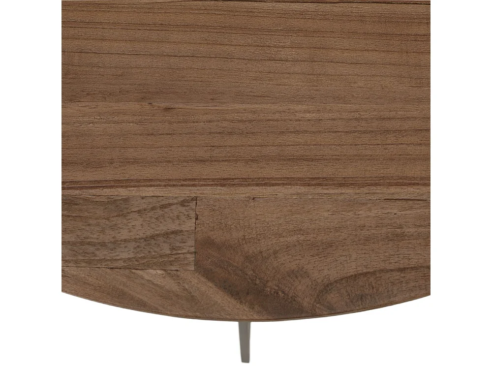 ROMY - Table basse ronde 80x80cm en bois de mindi pieds en métal noir