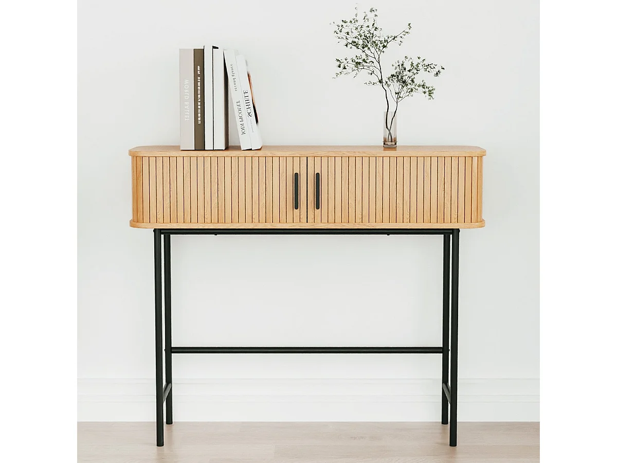 Console 2 portes effet Chêne 100 cm - Sora