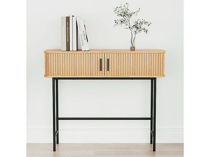 Console 2 portes effet Chêne 100 cm - Sora