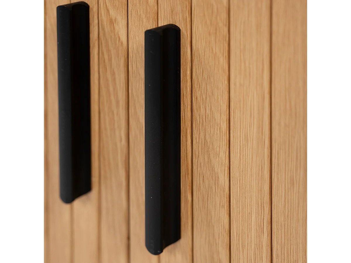 Meuble TV 2 portes 2 niches effet Chêne 160 cm - Sora
