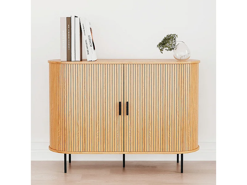 Buffet 2 portes effet Chêne 120 cm - Sora