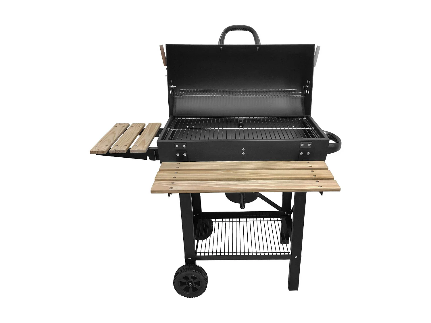 Barbecue américain charbon de bois - Serge noir - Smoker américain avec aérateurs. récupérateur de cendres. fumoir. housse