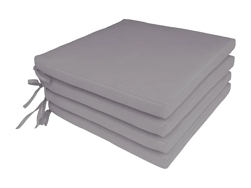 Lot de 4 coussins pour chaise de jardin gris - Elva