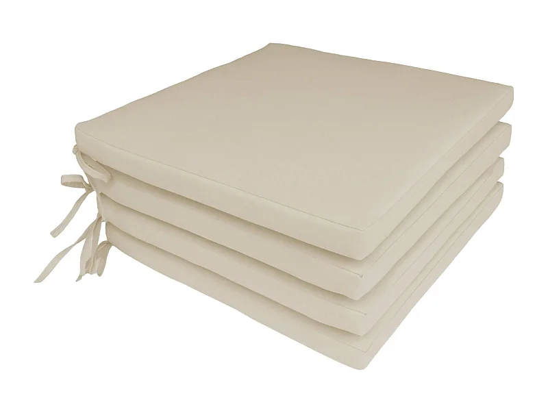 Lot de 4 coussins pour chaise de jardin beige - Elva