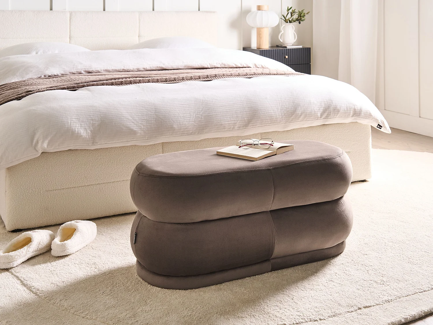 Banc ELLENDALE Velours Marron foncé