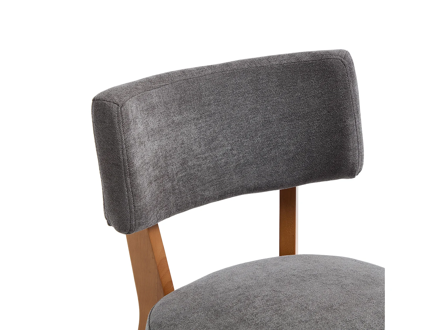 Eetkamerstoel 54,5 X 47 X 77 Cm - Ergonomische Stoff Bekleding - Set Van 2 Voor Eetkamer Kantoor - Massief Hout - Grijs