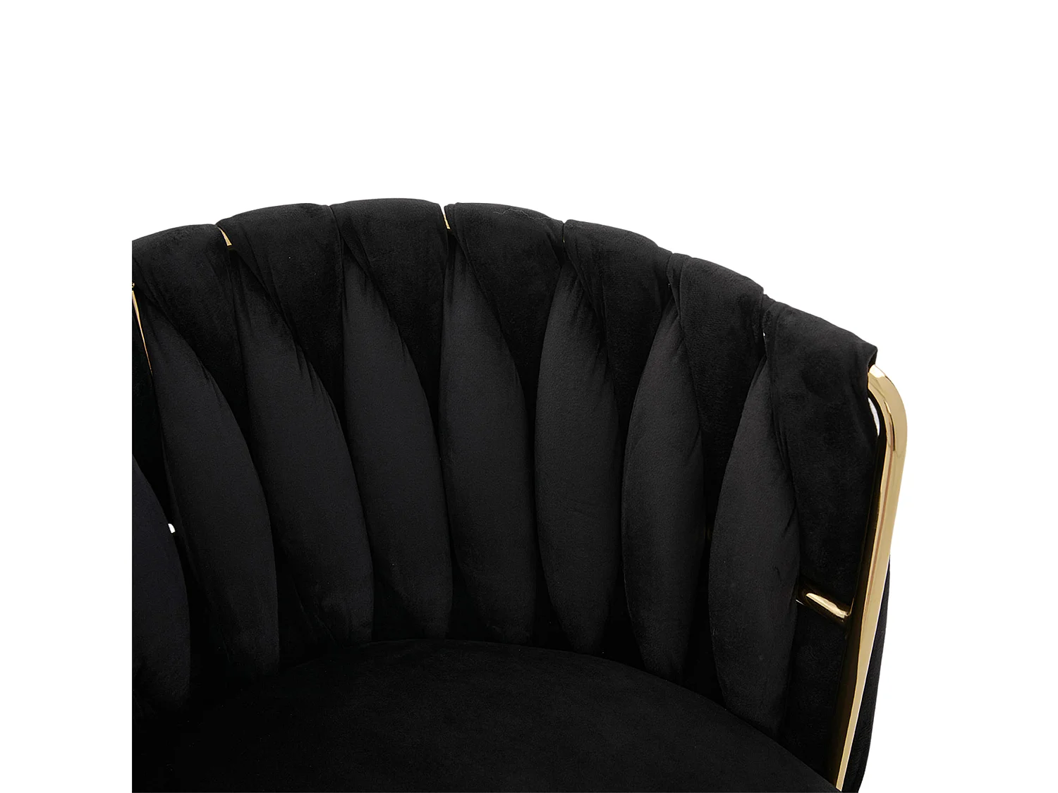 Lot de 2 chaises de salle à manger pivotantes à 180°, pour le salon, pied en métal doré, Velours noir