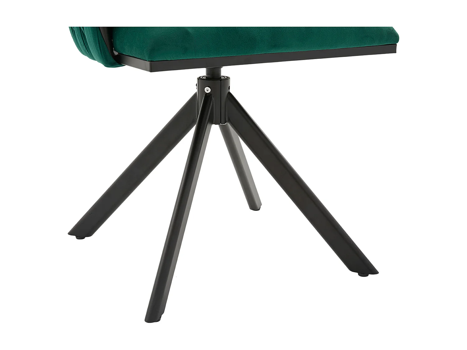 Lot de 2 chaises de salle à manger pivotantes à 180°, pour le salon, pied en métal noir, Velours vert émeraude