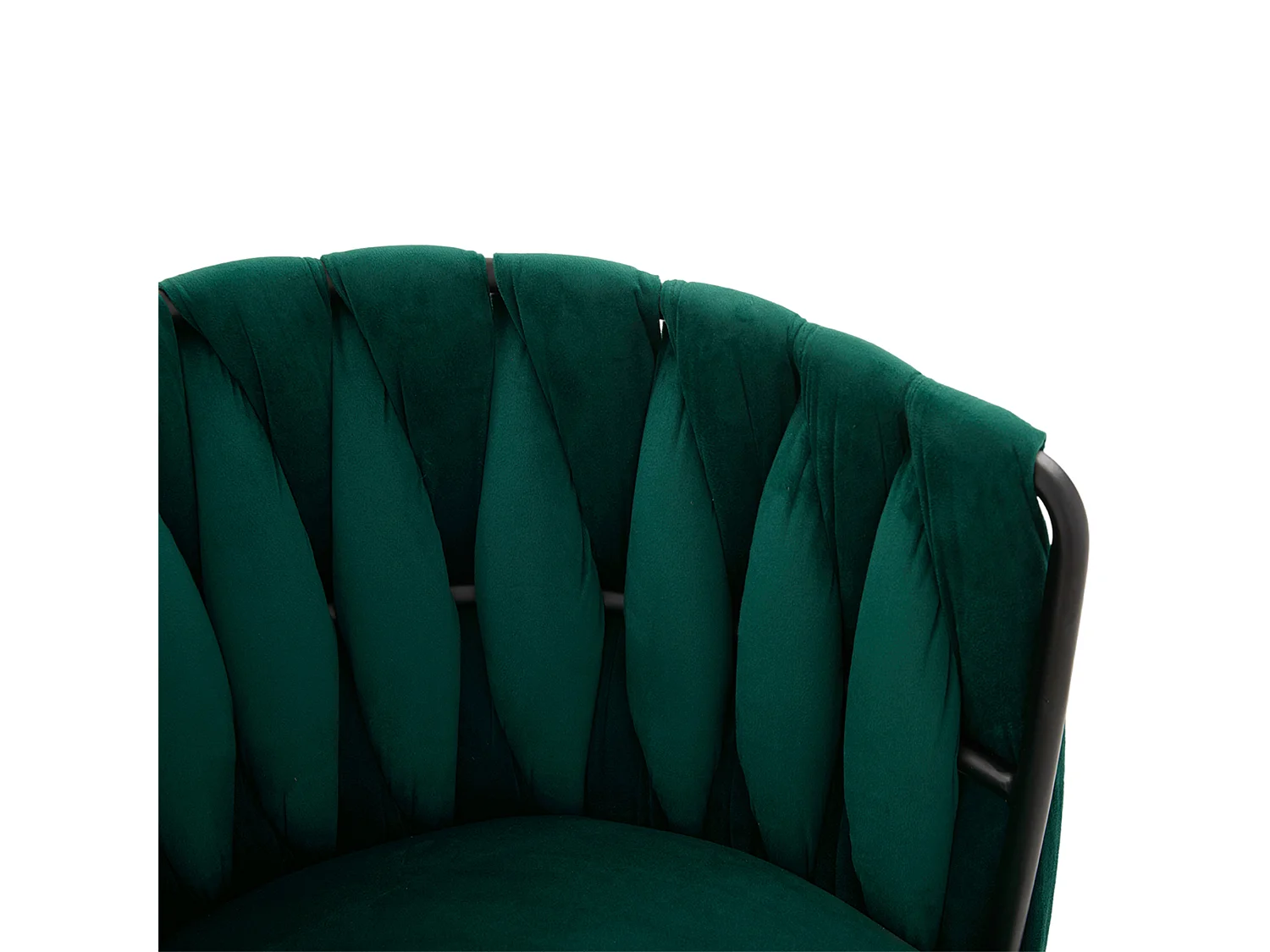 Lot de 2 chaises de salle à manger pivotantes à 180°, pour le salon, pied en métal noir, Velours vert émeraude