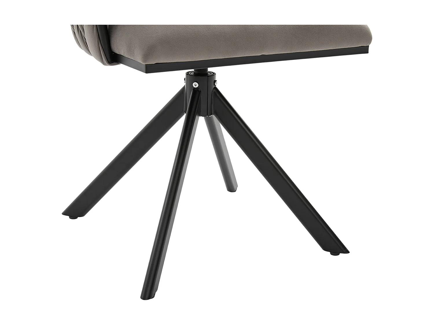 Lot de 2 chaises de salle à manger pivotantes à 180°, pour le salon, pied en métal noir, Velours gris