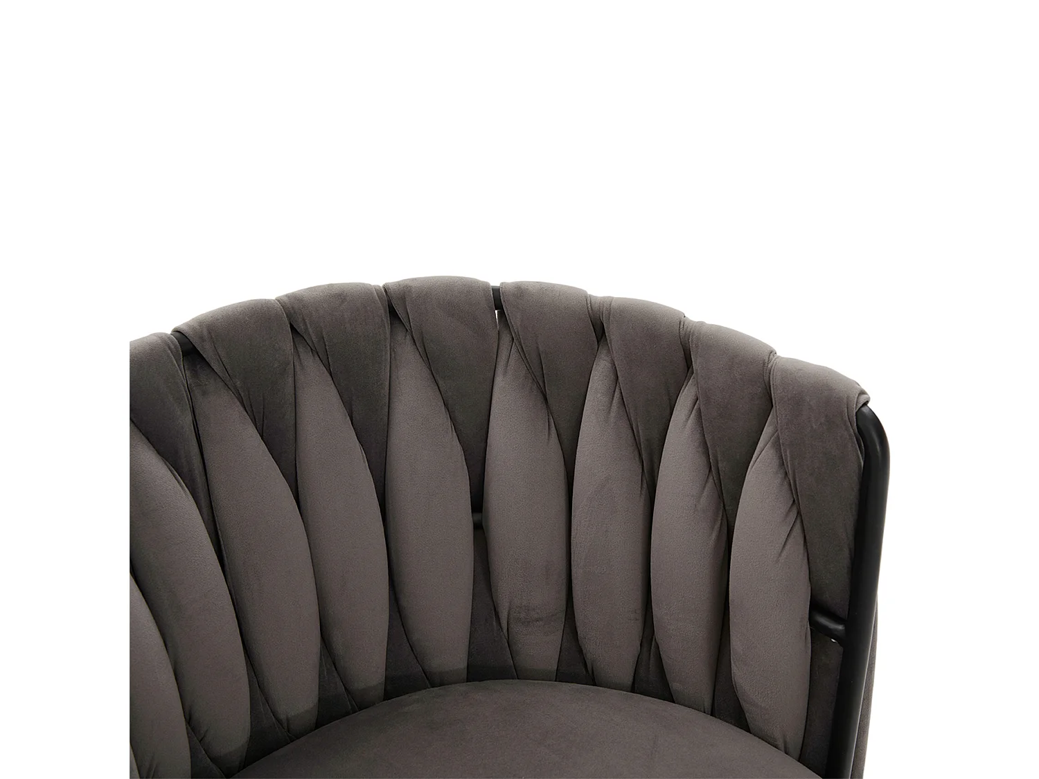 Lot de 2 chaises de salle à manger pivotantes à 180°, pour le salon, pied en métal noir, Velours gris