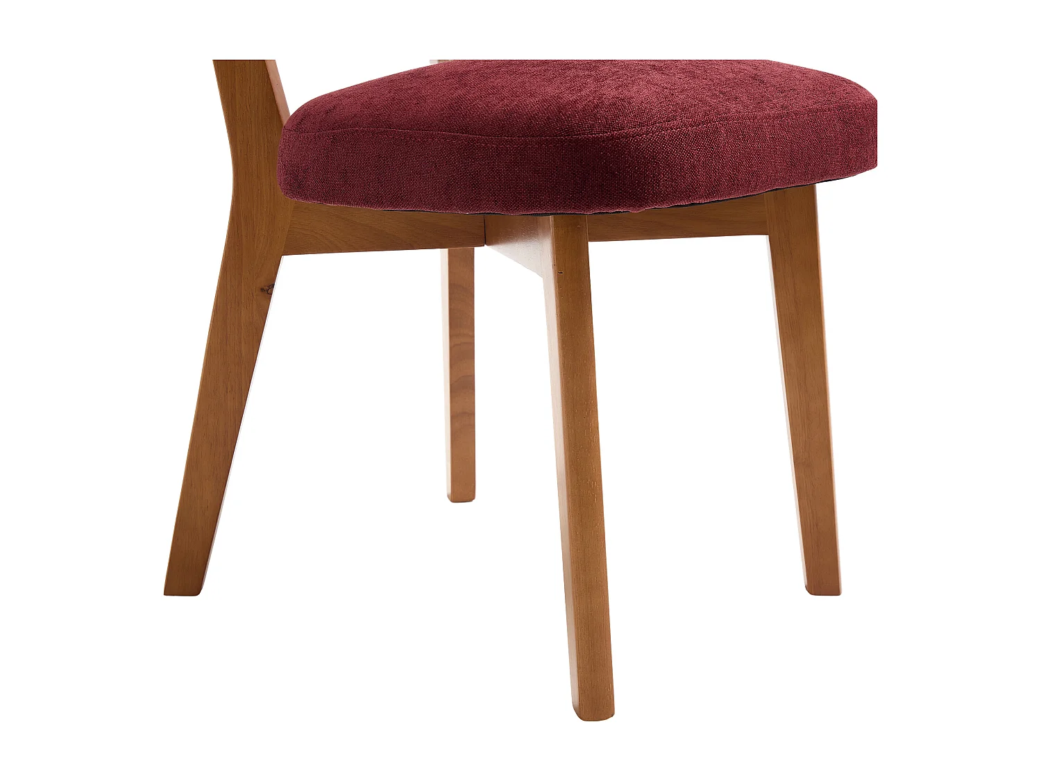 Eetkamerstoel 54,5 X 47 X 77 Cm - Set Van 2 Met Ergonomische Rugleuning En Gestoffeerde Zitting - Voor Keuken Eetkamer Kantoor - Hout - Wijnrood