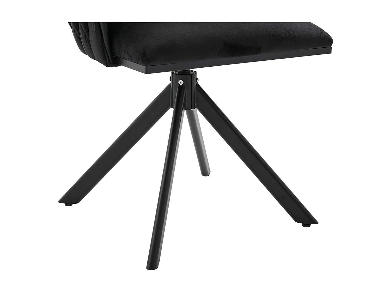 Silla Giratoria 56x50x70 Cm 180° Terciopelo Con Pies Ajustables Y Estructura Metalica – Color Negro