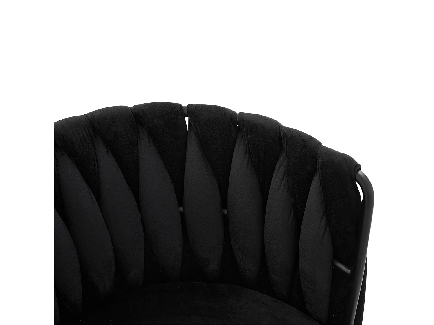 Silla Giratoria 56x50x70 Cm 180° Terciopelo Con Pies Ajustables Y Estructura Metalica – Color Negro