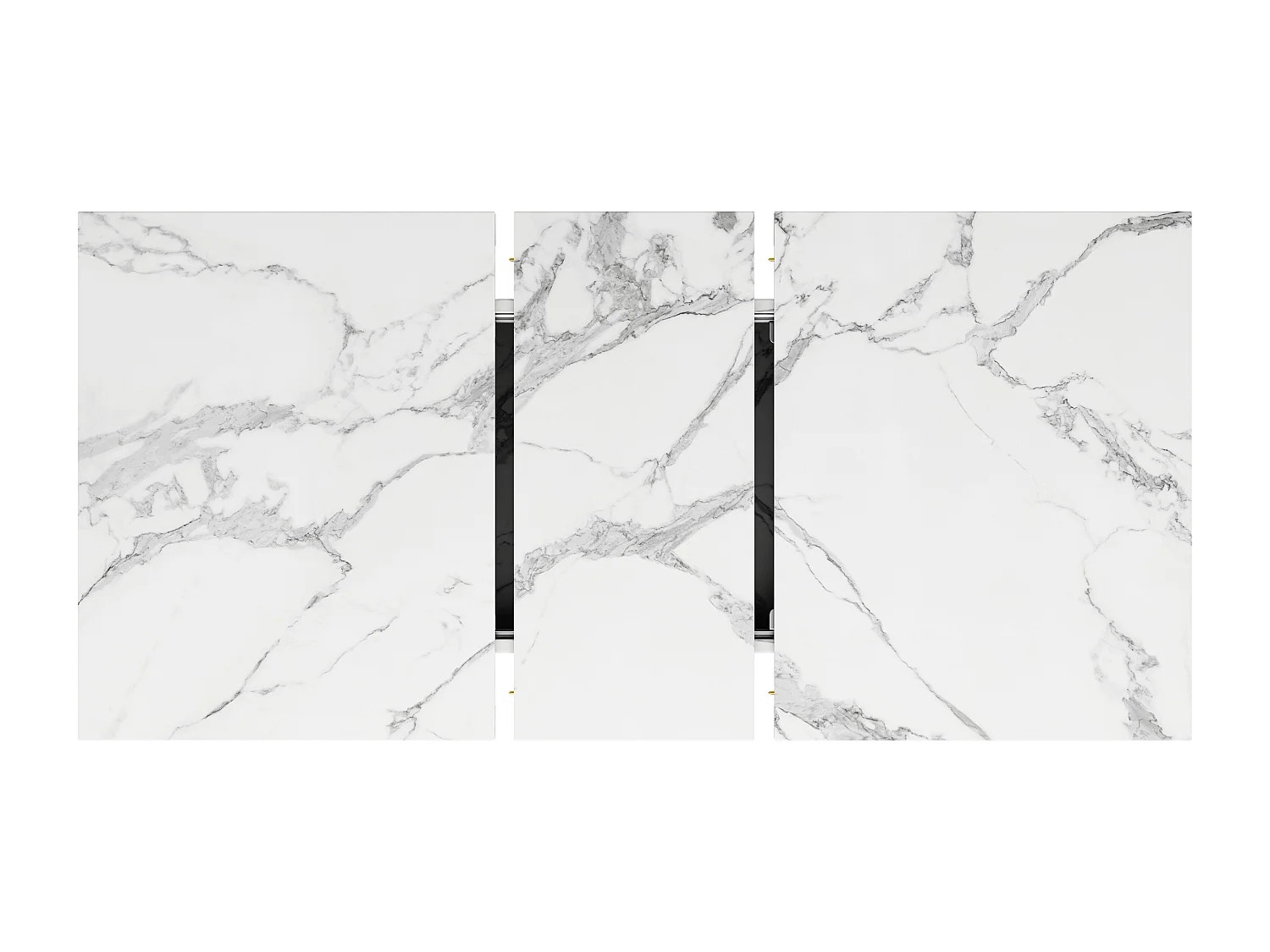 Eettafel Uitschuifbaar - Marmerlook Tafelblad - Stervormige Metalen Poten - Voor Eetkamer En Keuken - Wit - 120 160x80x66,1 Cm