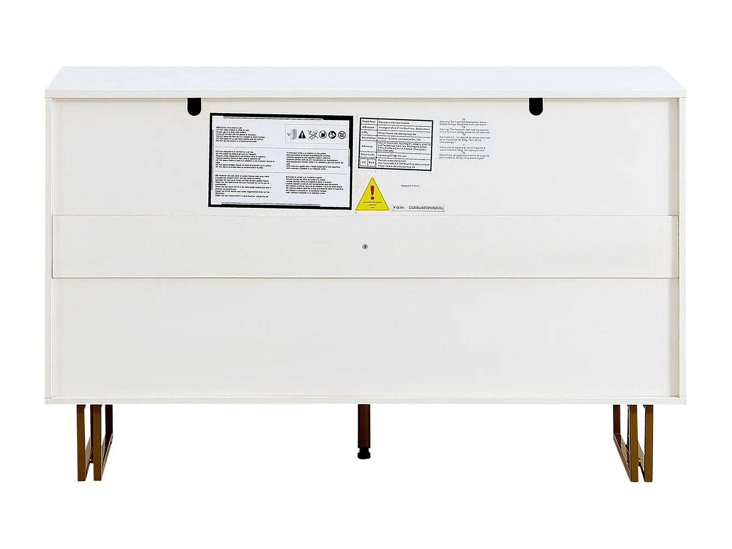 Commode moderne à 6 tiroirs 80x36x90 cm, pieds en acier, idéal pour les salons, rangement, en MDF blanc