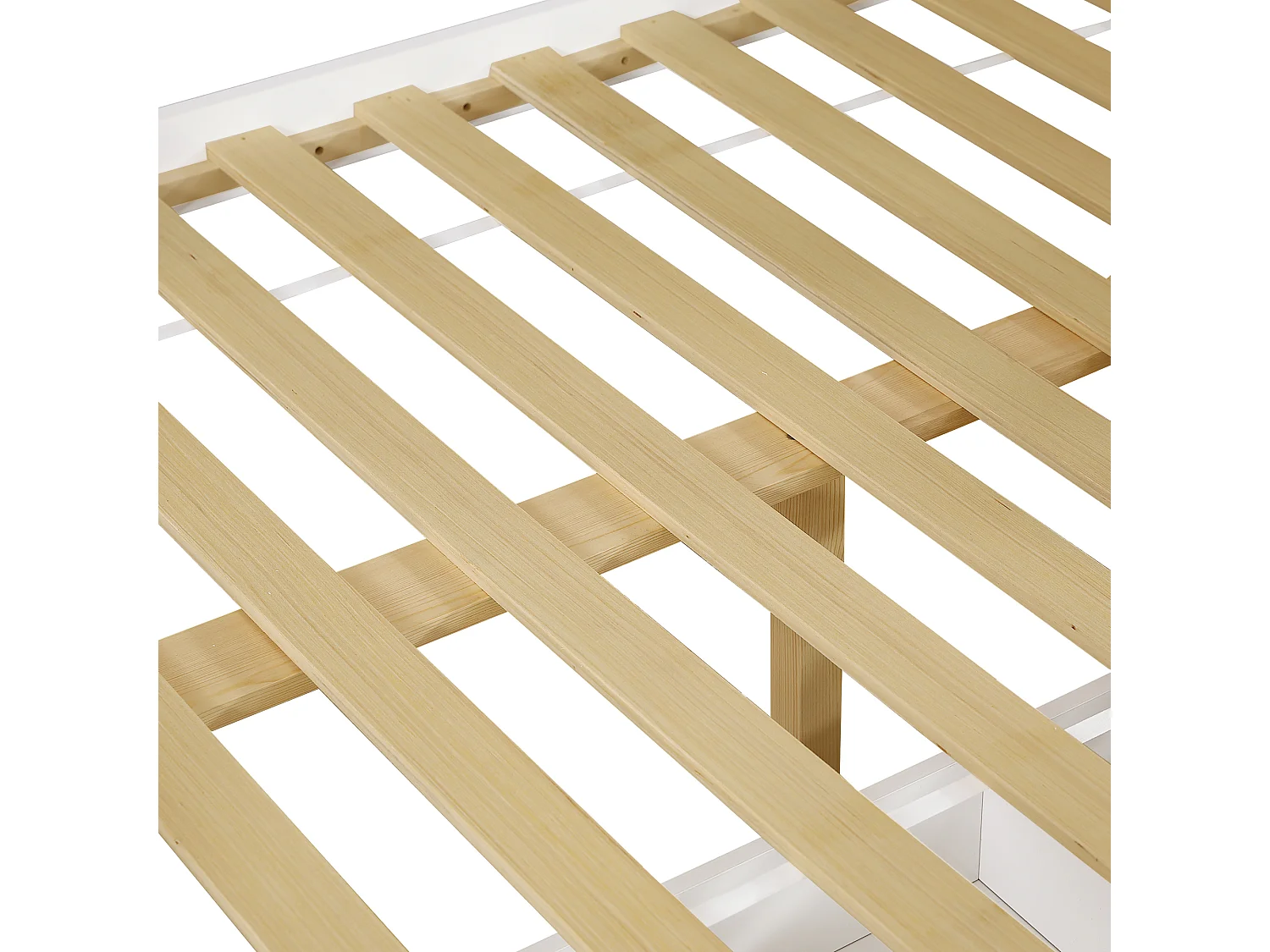Lit superposé avec fenêtres, avec diapositiva, 90x200 et 120x200 cm, 2 tiroirs, en bois, blanc, sans matelas