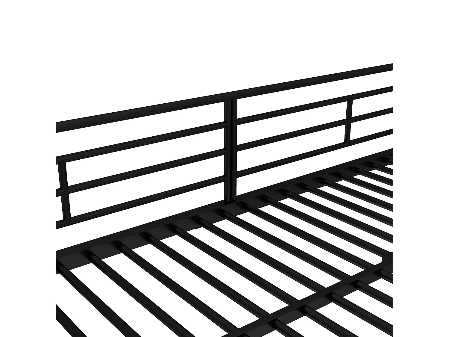 lit superposé 2x90x200cm, lit en métal avec escalier, 2 niches, rangement pour chaussures, noir, sans matelas