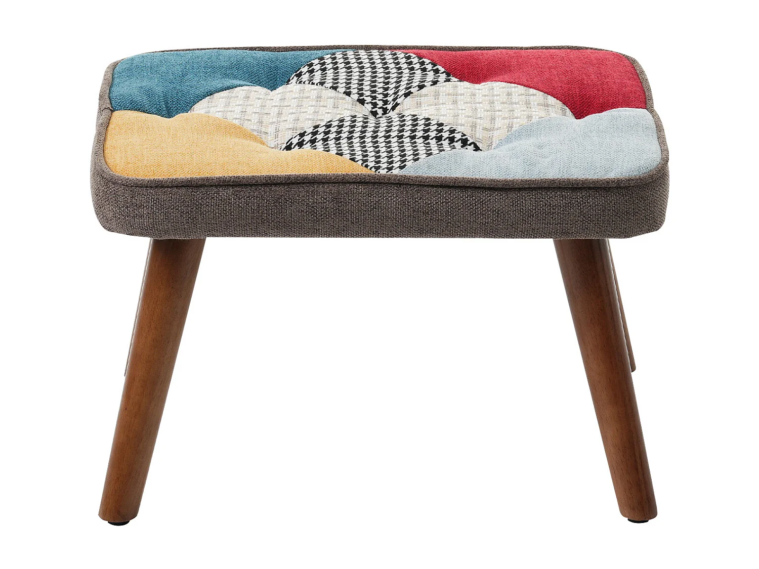 Schommelstoel Met Voetenbank - Hoge Rugleuning, Hoofdsteun En Lendenkussen Van Pluche - Multicolor