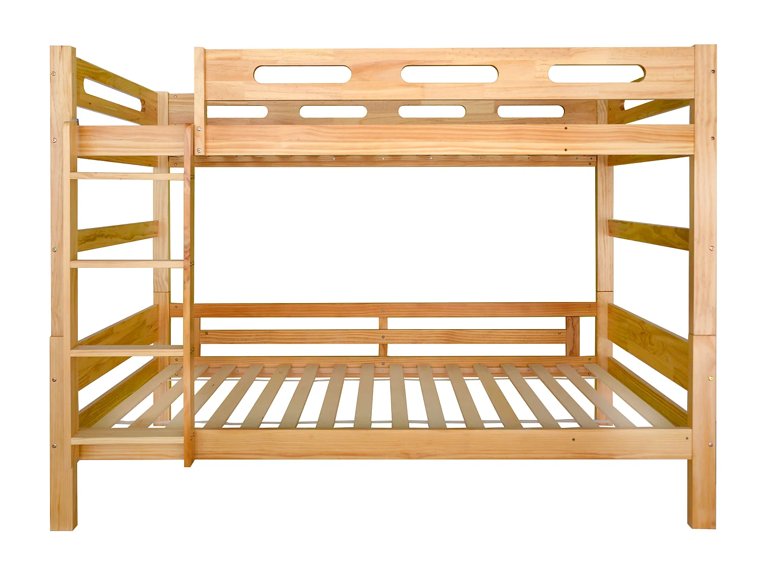 Lit superposé 90x200 cm, style simple, divisé en 2 lits simples, pin et MDF, naturel, sans matelas