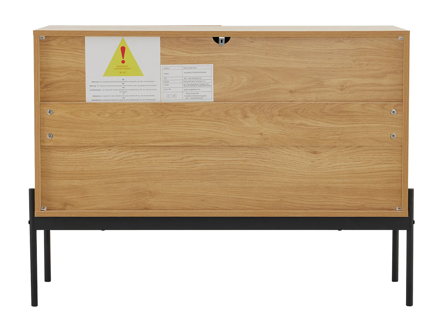 Buffet moderne 100x40x75 cm, rangement, pour le salon ou la cuisine, en panneaux de particules naturel